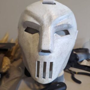 Hand-painted 3D printed Casey Jones mask - front view