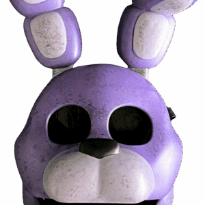 3D printed Bonnie mask in purple, pink, white, and black or unpainted raw white with long ears from Five Nights at Freddy’s