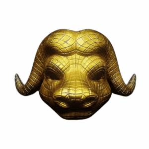 3D printed Squid Game bull mask – golden VIP animal design for cosplay or display