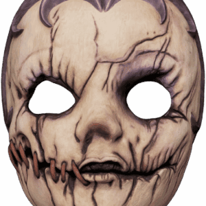Wednesday Season 2 Creepy Doll Mask – 3D Printed Horror Cosplay Prop (Unisex, Purple & Beige, Adults)