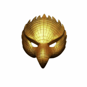 Golden Squid Game VIP mask – 3D printed bird design for cosplay and display