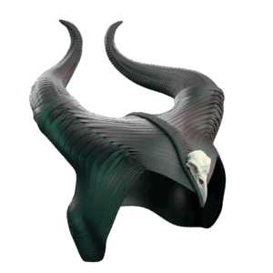 Maleficent Horns 3D Printed black cosplay headpiece with dramatic curved design.